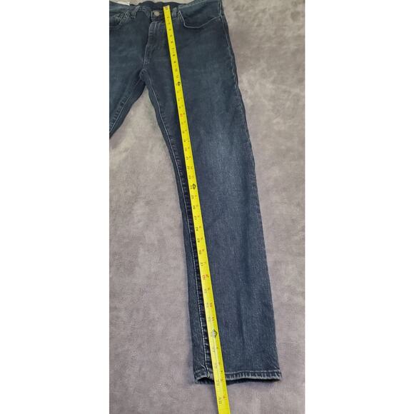 Levis 512 Jeans Mens 32x32 Black Tapered Leg Slim Fit Stretch Medium Wash Denim - Picture 2 of 11